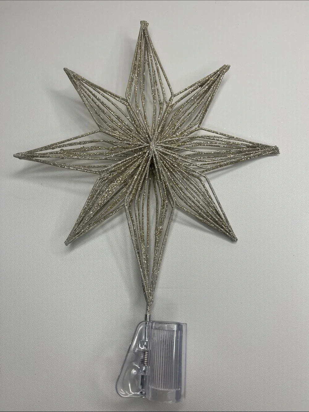 Glittered gold and silver Star Tree Topper - Silver